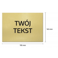 Tabliczka ZŁOTA 195x145 mm